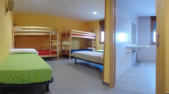 Interior view of a room at the Gure Sustraiak hostel